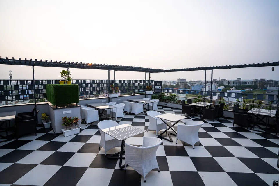 Rooftop deck and skyline